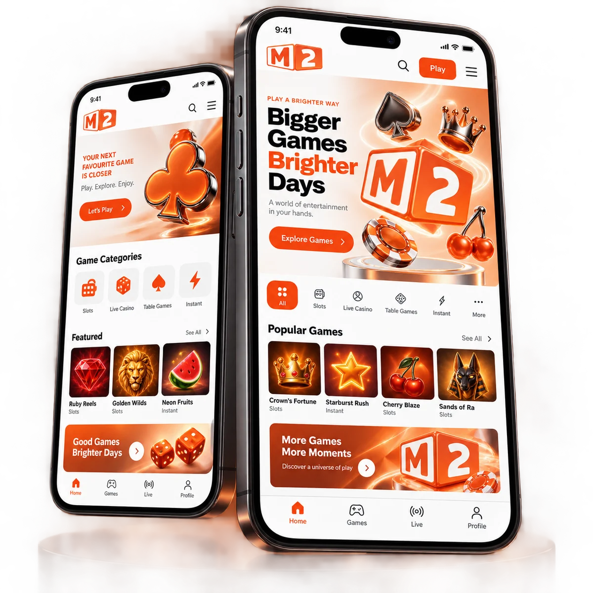 M2 independent website design concept shown on mobile devices
