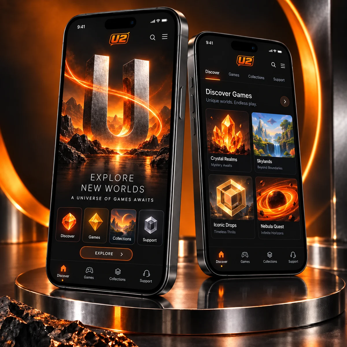 U2 independent website design concept shown on mobile devices