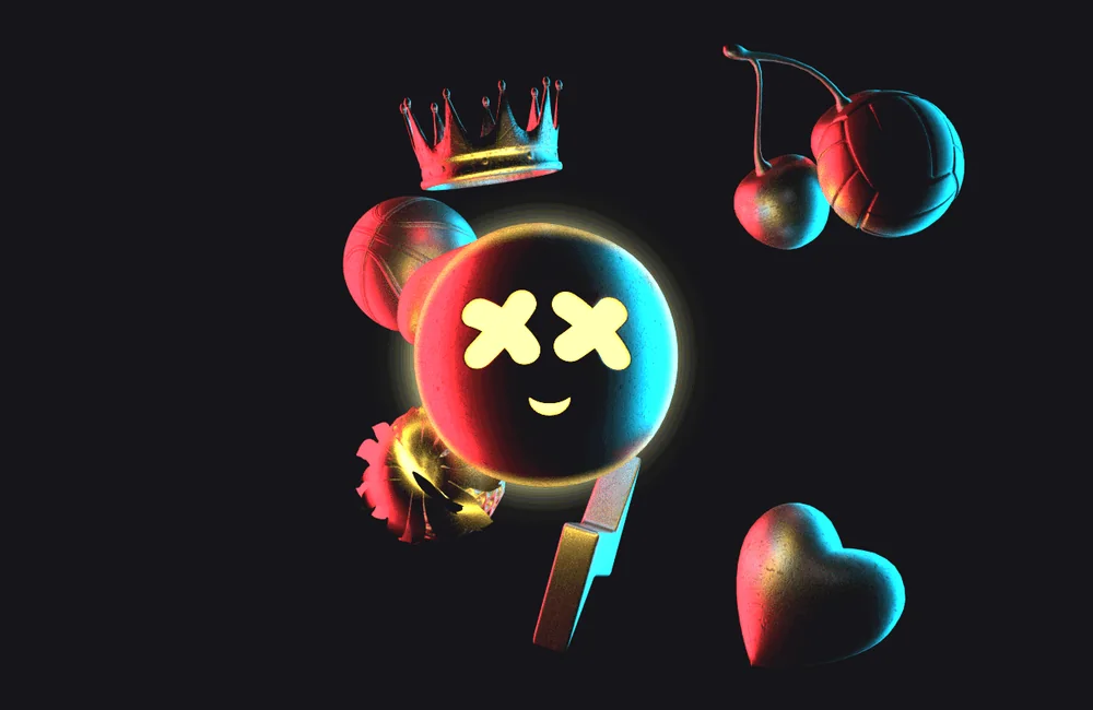 A chrome character with illuminated eyes