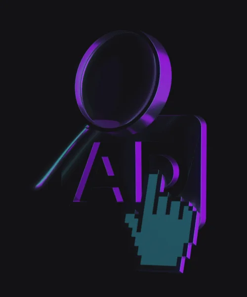 A magnifying glass and digital discovery illustration