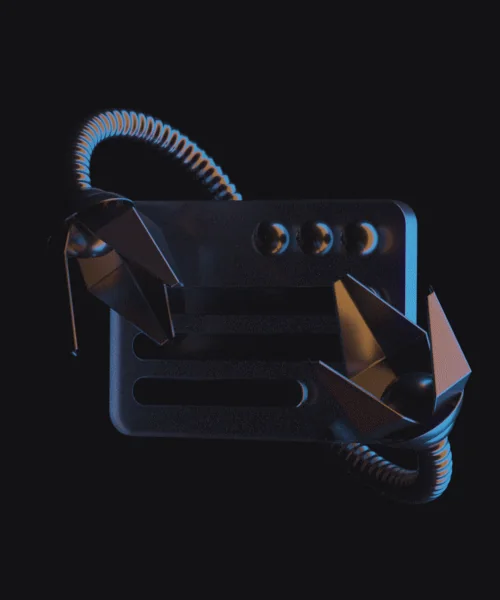A three-dimensional website and browser illustration