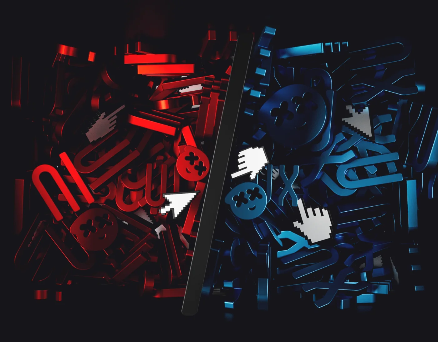 A composition of colourful digital interface elements
