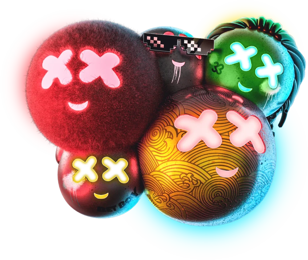 Five colourful round characters with distinct personalities